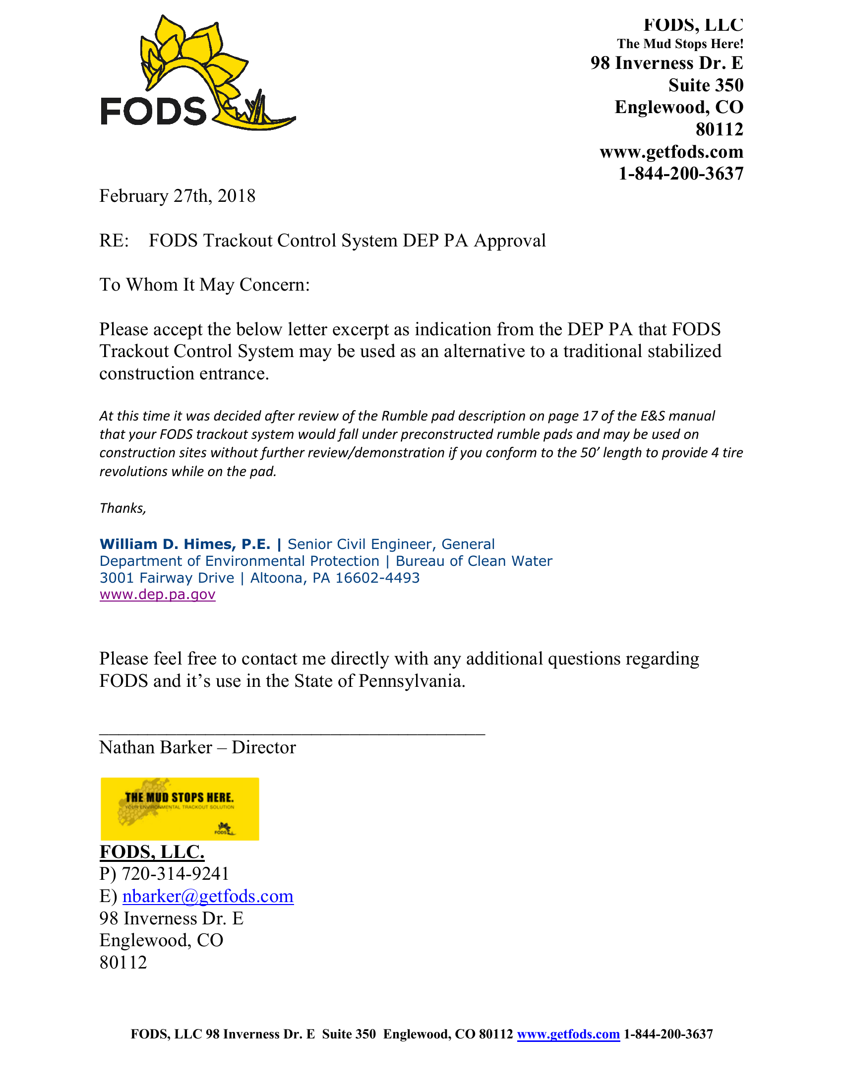 PA-DEP-Himes-Approval-Letter