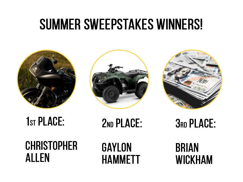 2020 Summer Sweepstakes Winners
