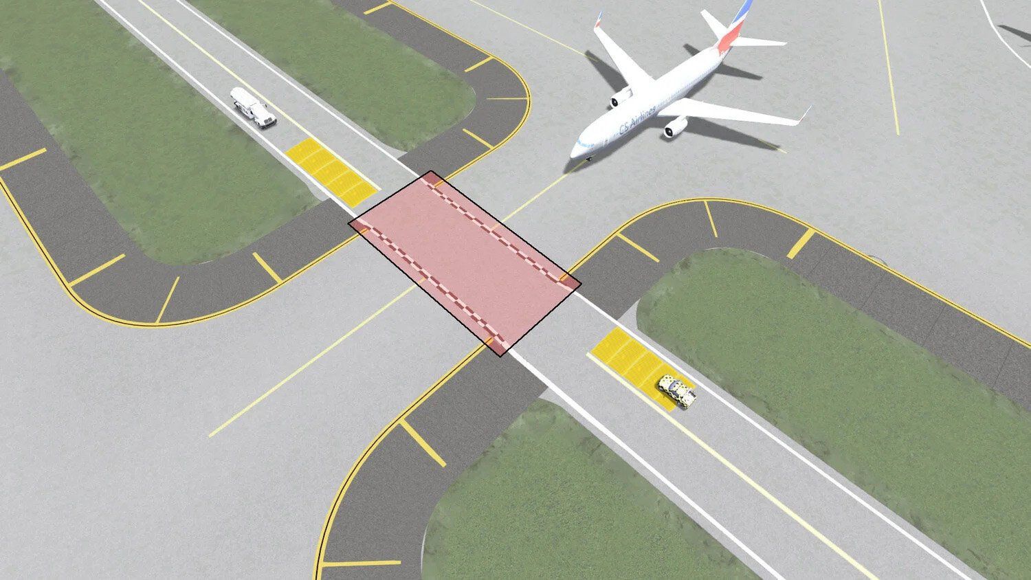 Airfield FOD High Risk Area On Taxiway Access Road Intersection Junction FOD Prevention System For Foreign Object Debris