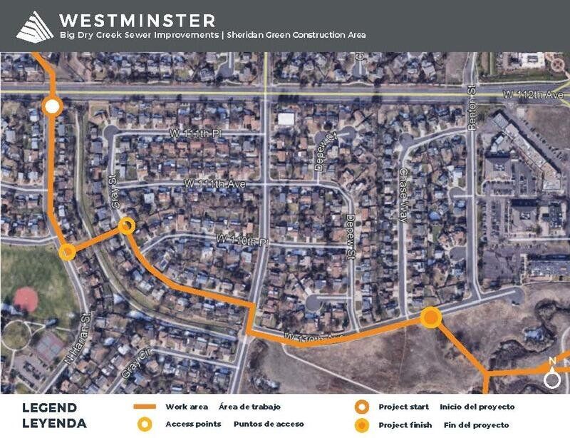 Big Dry Creek Sewer Westminster Map