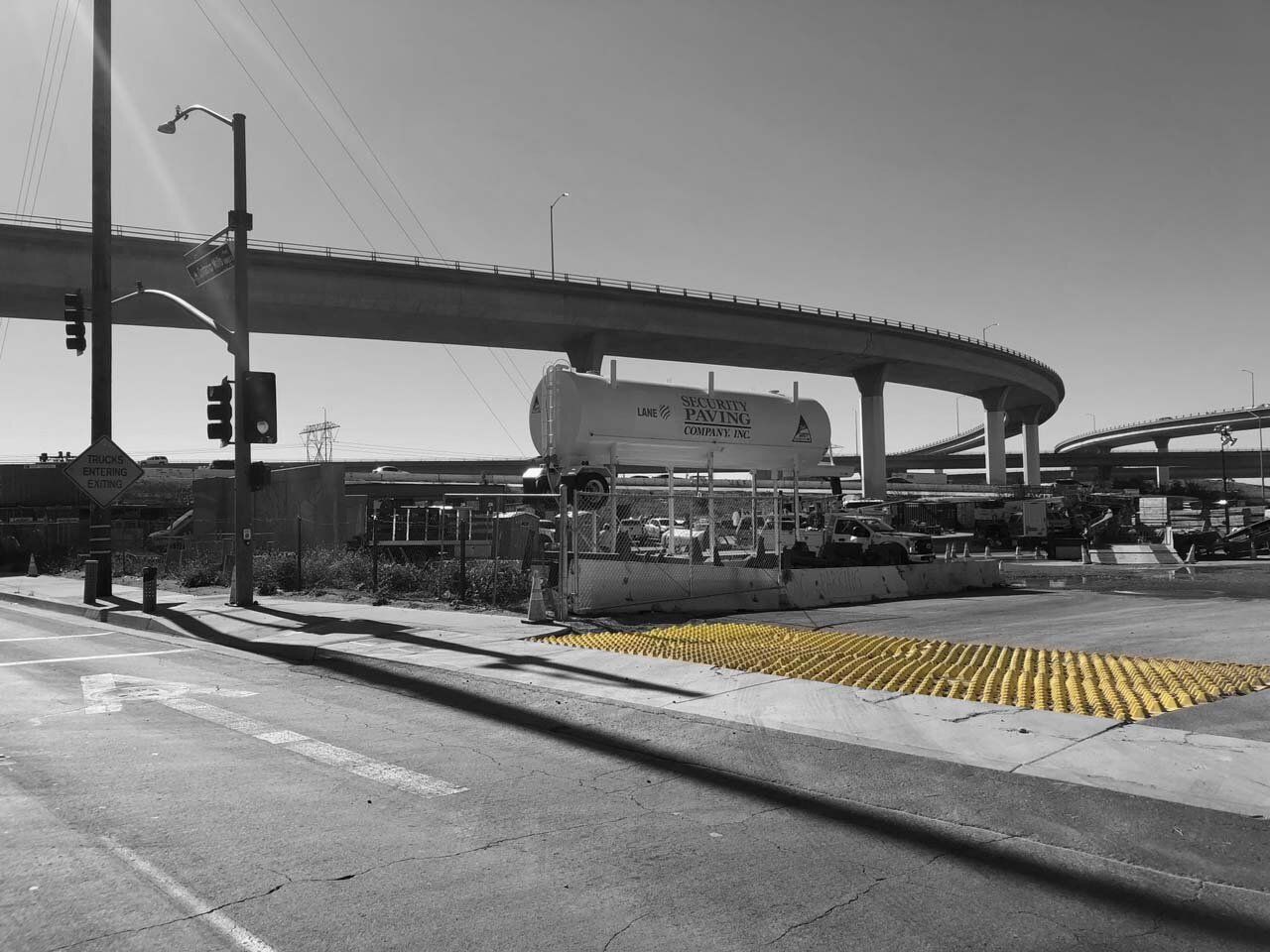 CalTran Lane Security I-10 Corridor Tune Up Project Reusable Construction Exit BMP TC-1 Compliance On Roadway FODS Mat Composite Rumble Pad