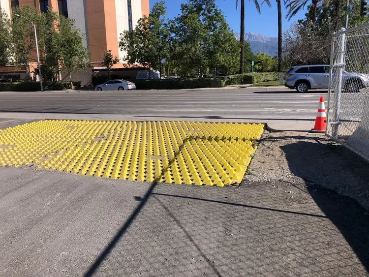 Caltrans I 10 Project FODS Reusable Construction Entrance Rockless HDPE Construction Entrance