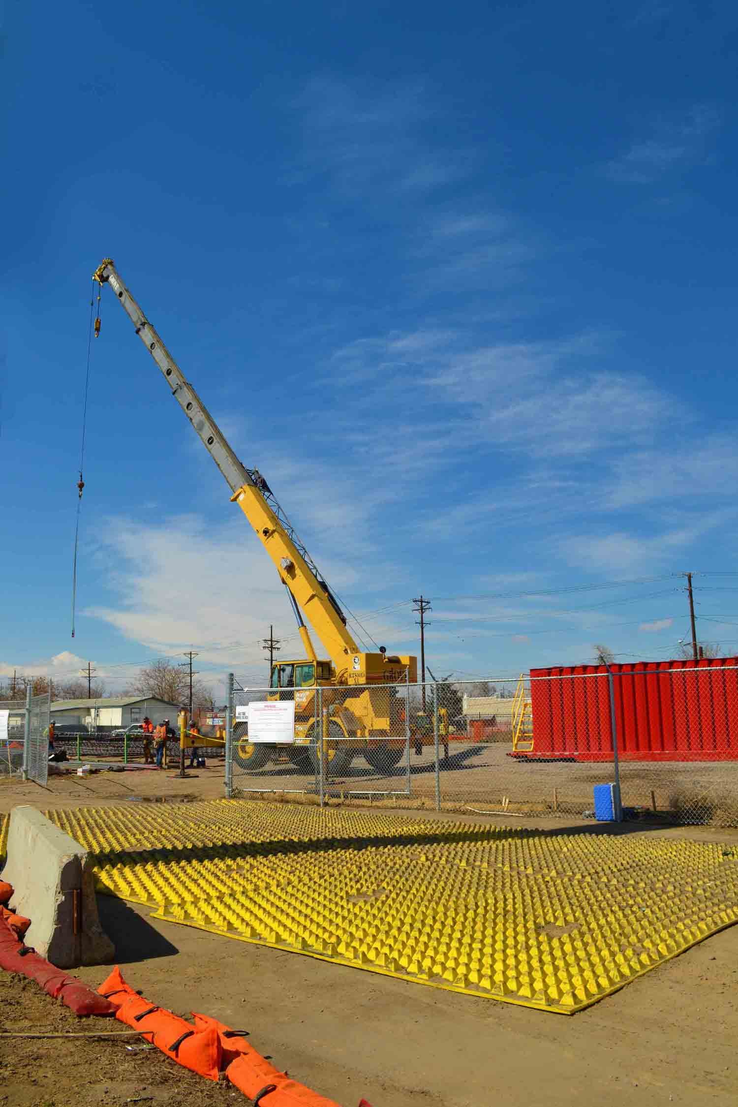 Construction Exit On Central 70 Project FODS Trackout Control Mat Construction Entrance Construction Exit Vehicle Tracking Controls BMP