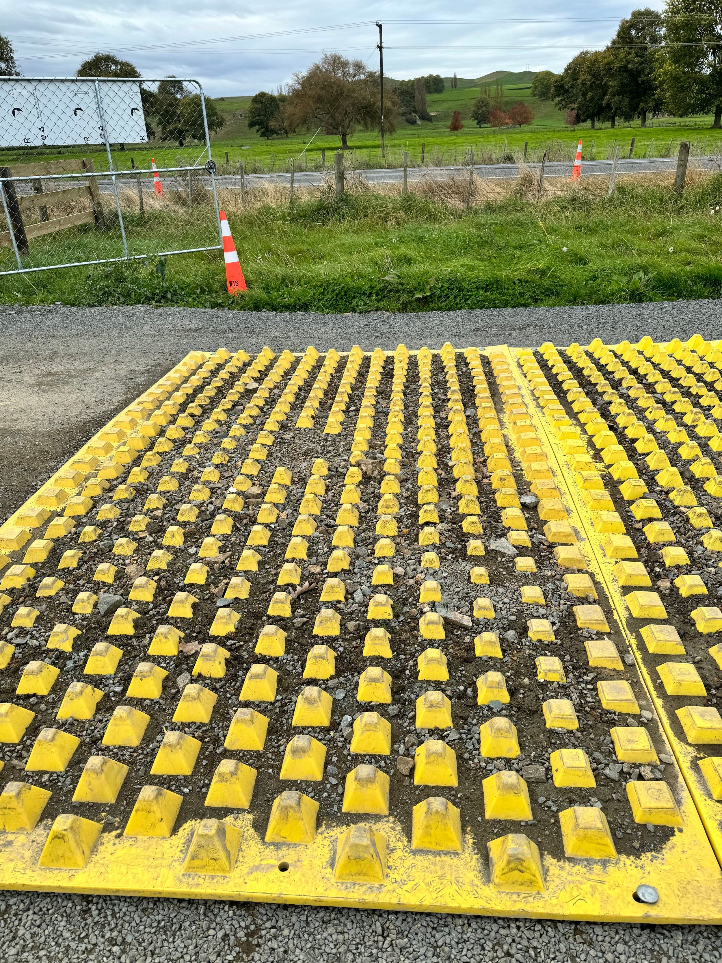 Downer Construction New Zealand State Highway 1 SH1 State Highway 29 SH29 Roundabout Construction Entrance Construction Exit Rumble Grid FODS Trackout Control System