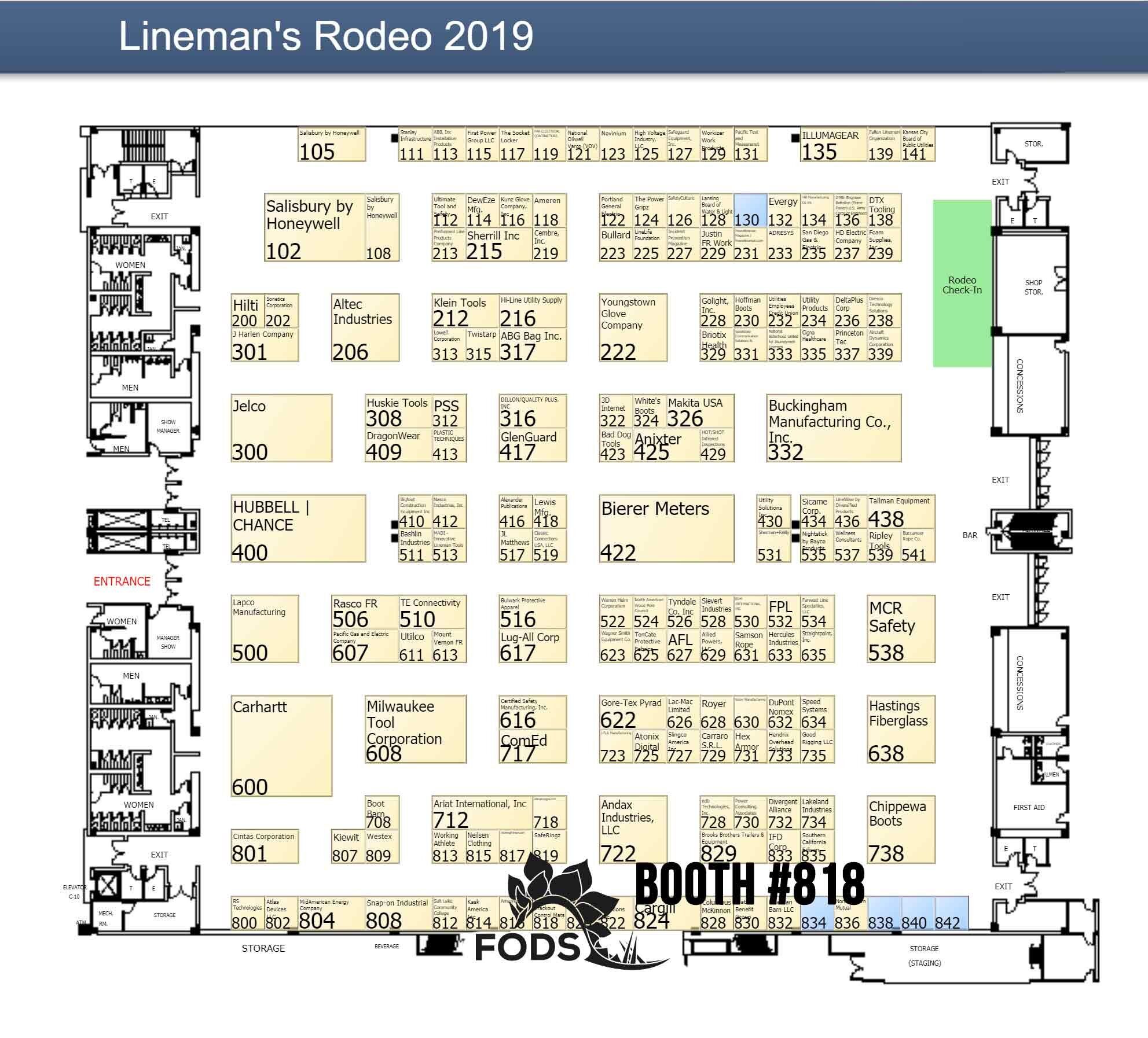 FODS 2019 International Linemans Rodeo Map