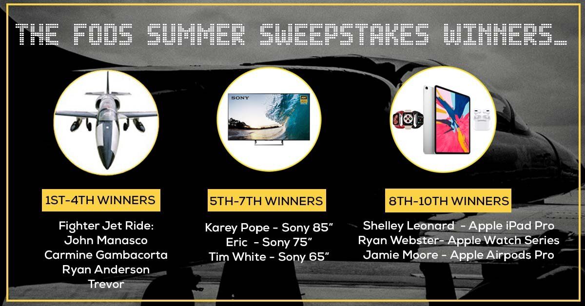 FODS 2021 Summer Sweepstakes Winners
