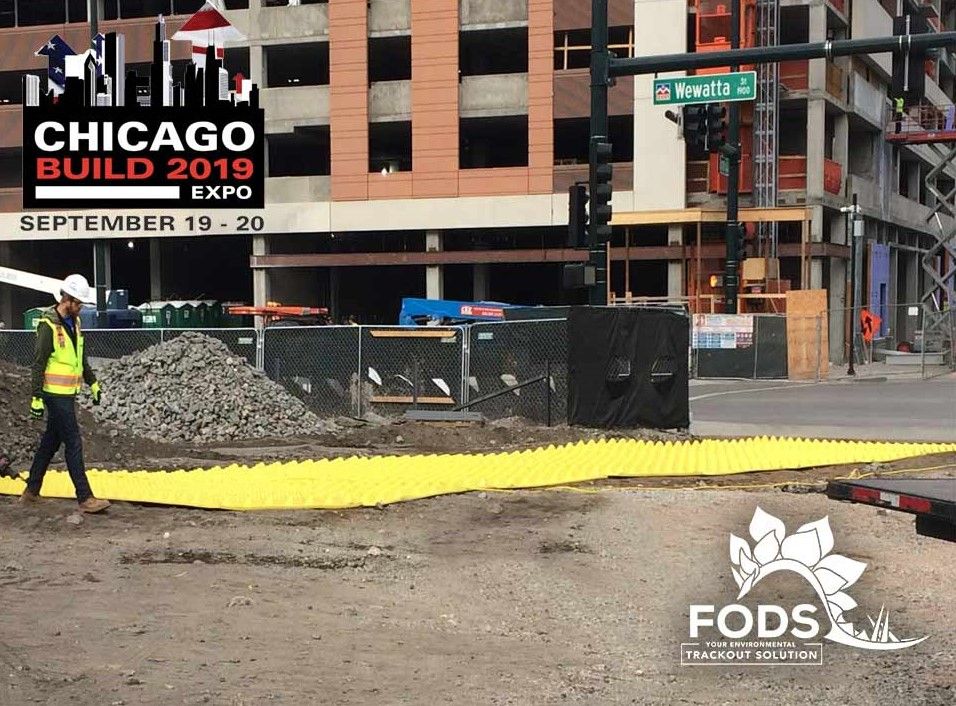 FODS Chicago Build 2019 Construction Site Entrance Construction Site Exit Rumble Plates Mud Mats Shaker Plates Tracking Pads Trackout Control Construction Site Mats