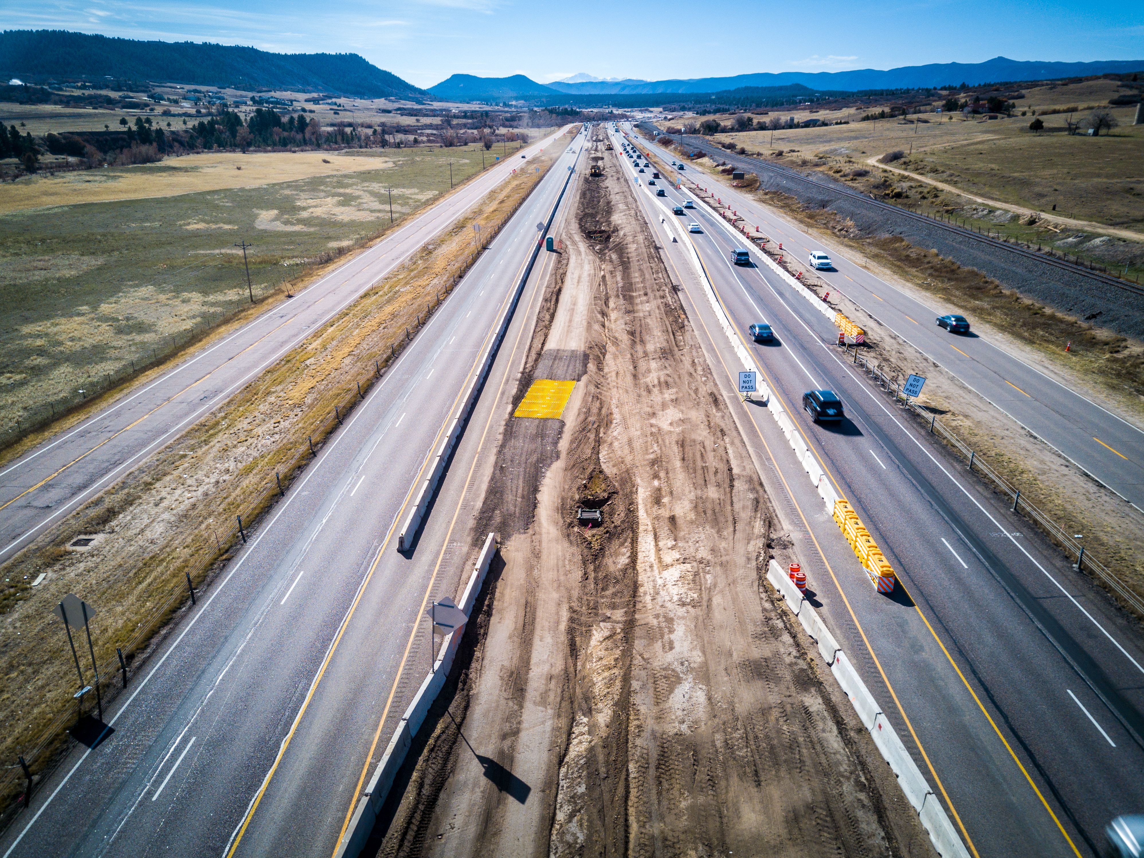 FODS Construction Entrance Installed On I-25 South GAP Project Between Monument And Castle Rock