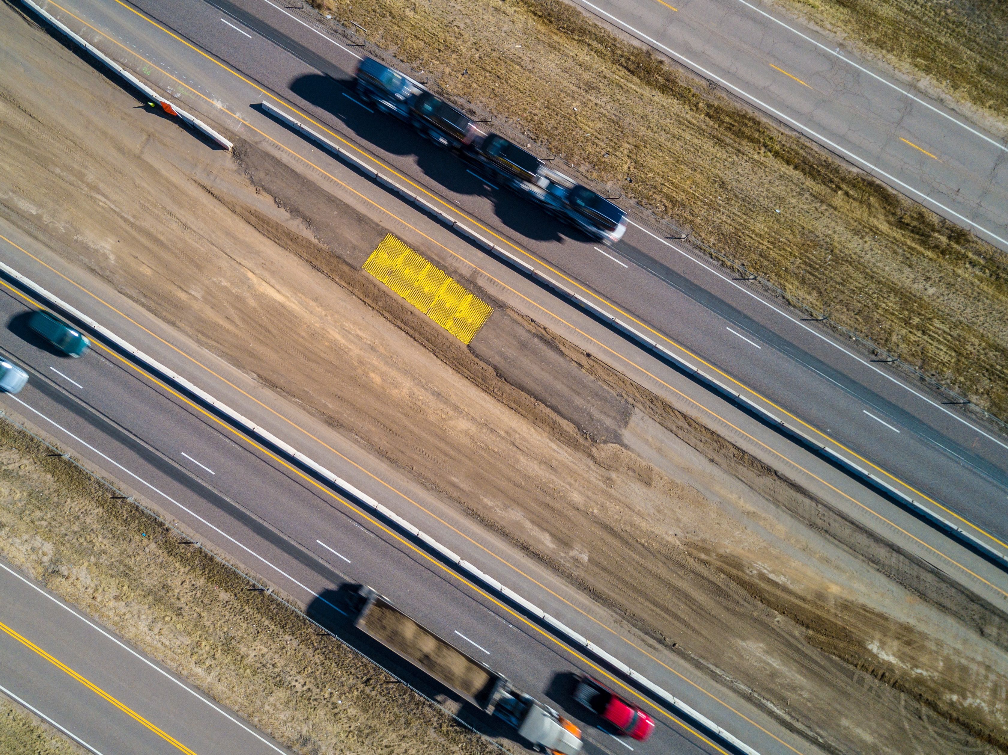 FODS Construction Exit Entrance Vehicle Tracking Controls BMP Installed On I-25 South GAP Project Between Monument And Castle Rock