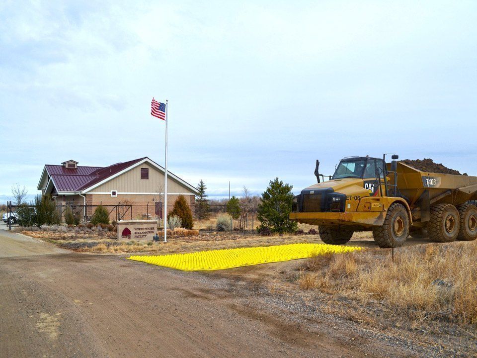 FODS Trackout Control Mat Deployed on the Erie Colorado Water Reclamation Facility 
