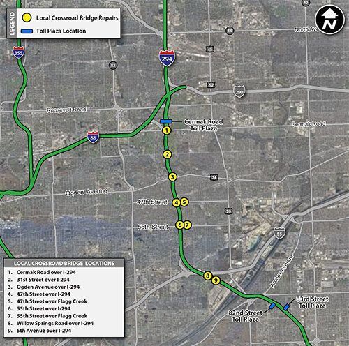 FODS_I-294-Central-Tri-state-tollway-project-Chicago-Illinois-Illinois-Department-of-transportation-IDOT-Old-Veterans-Construction-map