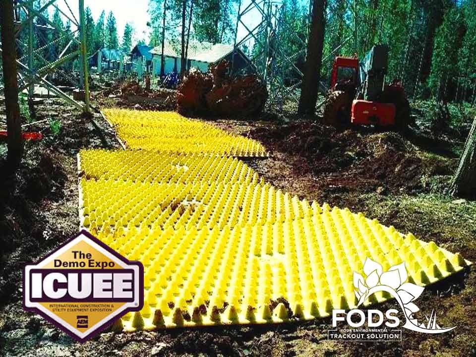 FODS ICUEE The Demo Expo Construction Site Entrance Construction Site Exit Erosion Control Vehicle Tracking Construction Mat Mud Mat BMP Construction Entrance Fods Construction Entrance Rumble Grates Matting