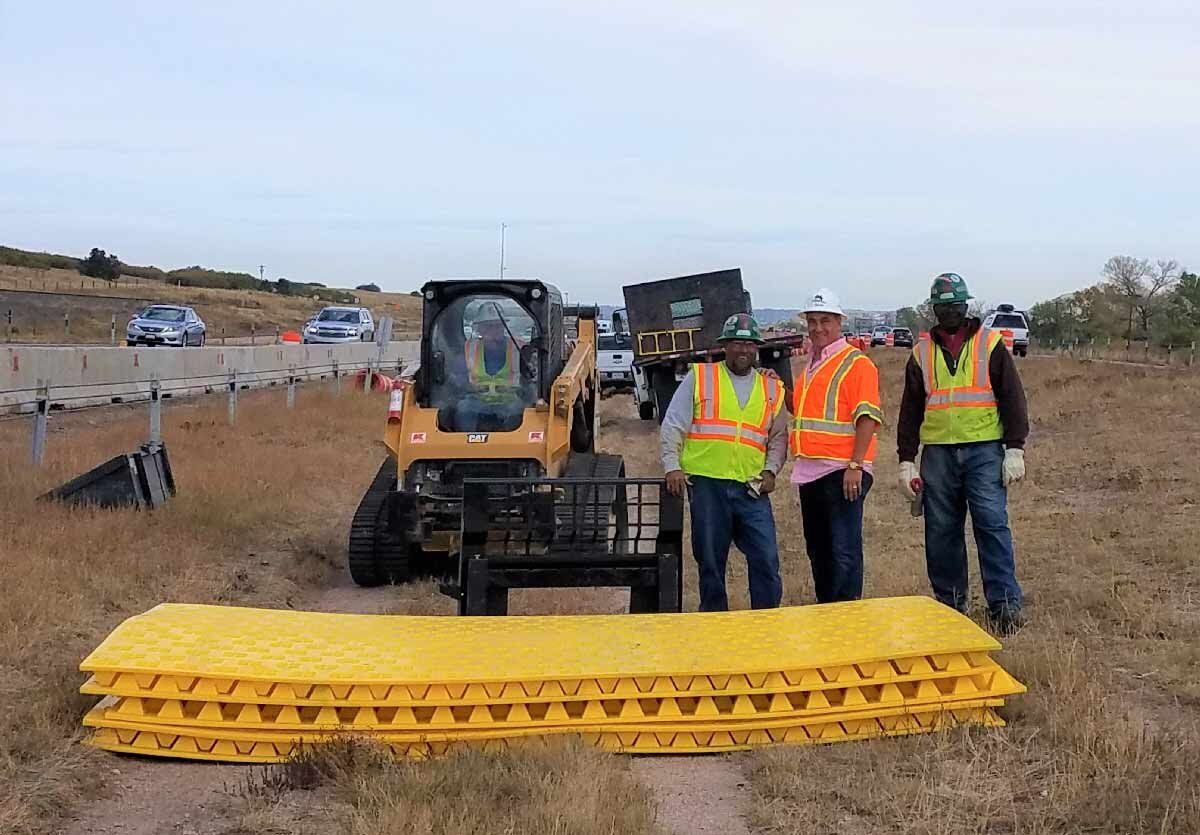 FODS Kraemer I-25 GAP Project Construction Entrance Construction Mat Matting Construction Access Matting Temporary Construction Exit