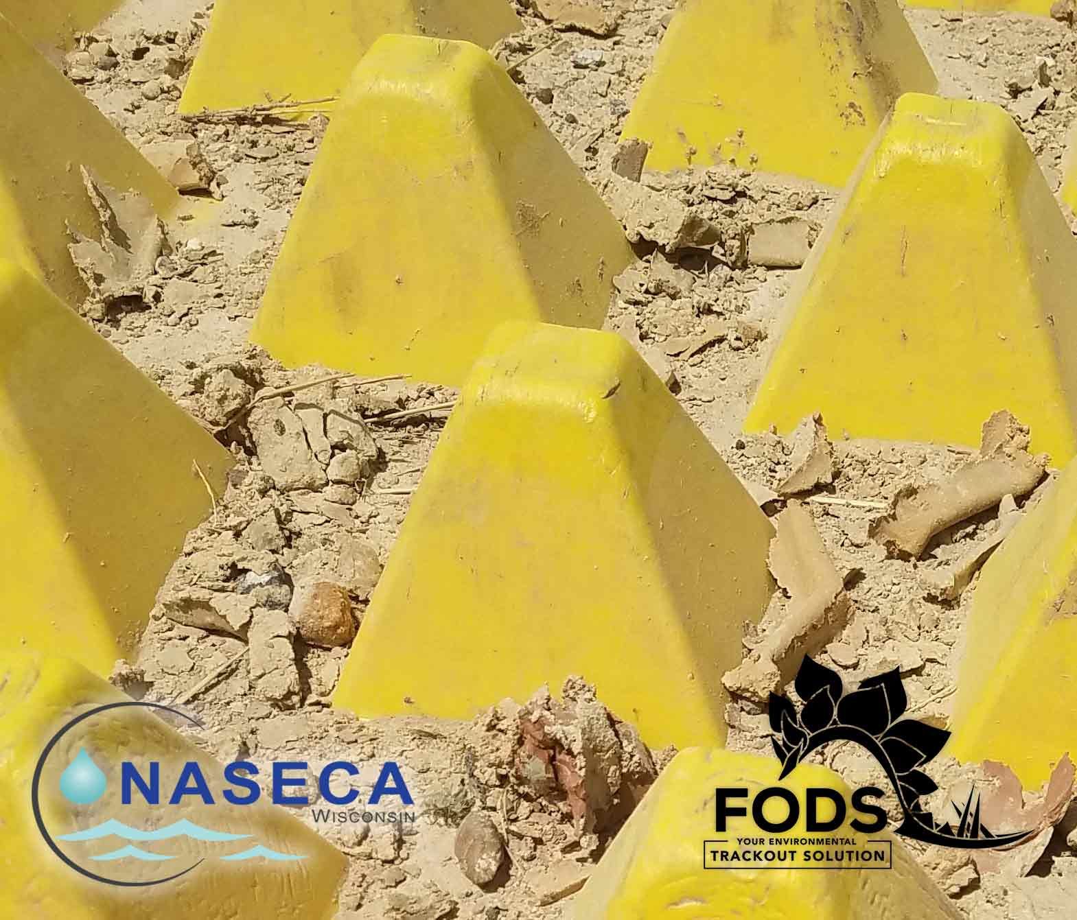 FODS mud mats construction entrance construction exit trackout control bmp grid wheel wash site cleaning mats portable vehicle tracking pad temporary trackout control device rumble plates jobsite