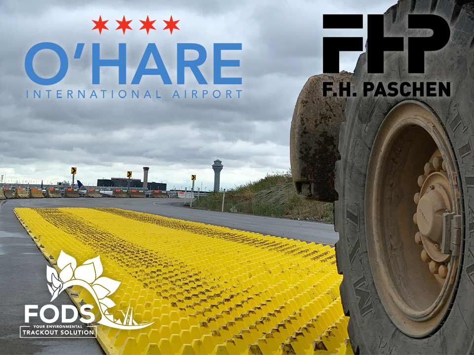 O'hare FH Paschen Aviation Construction Entrance FODS Construction Entrance Construction Exit Mud Mats Matting Erosion Sediment Control Entrance BMP Entrance