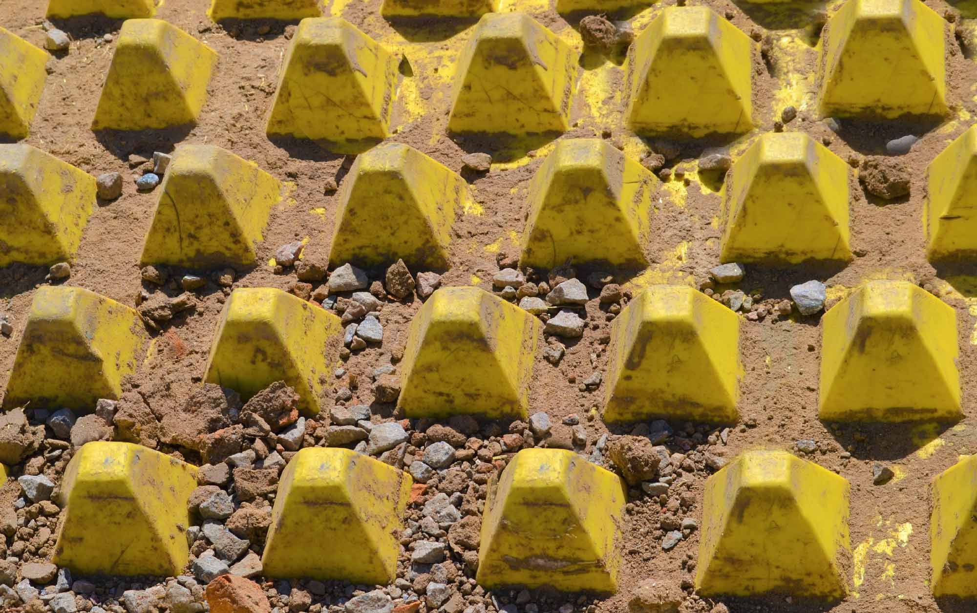 FODS Trackout Control Mat Close Up Showing Captured Debris