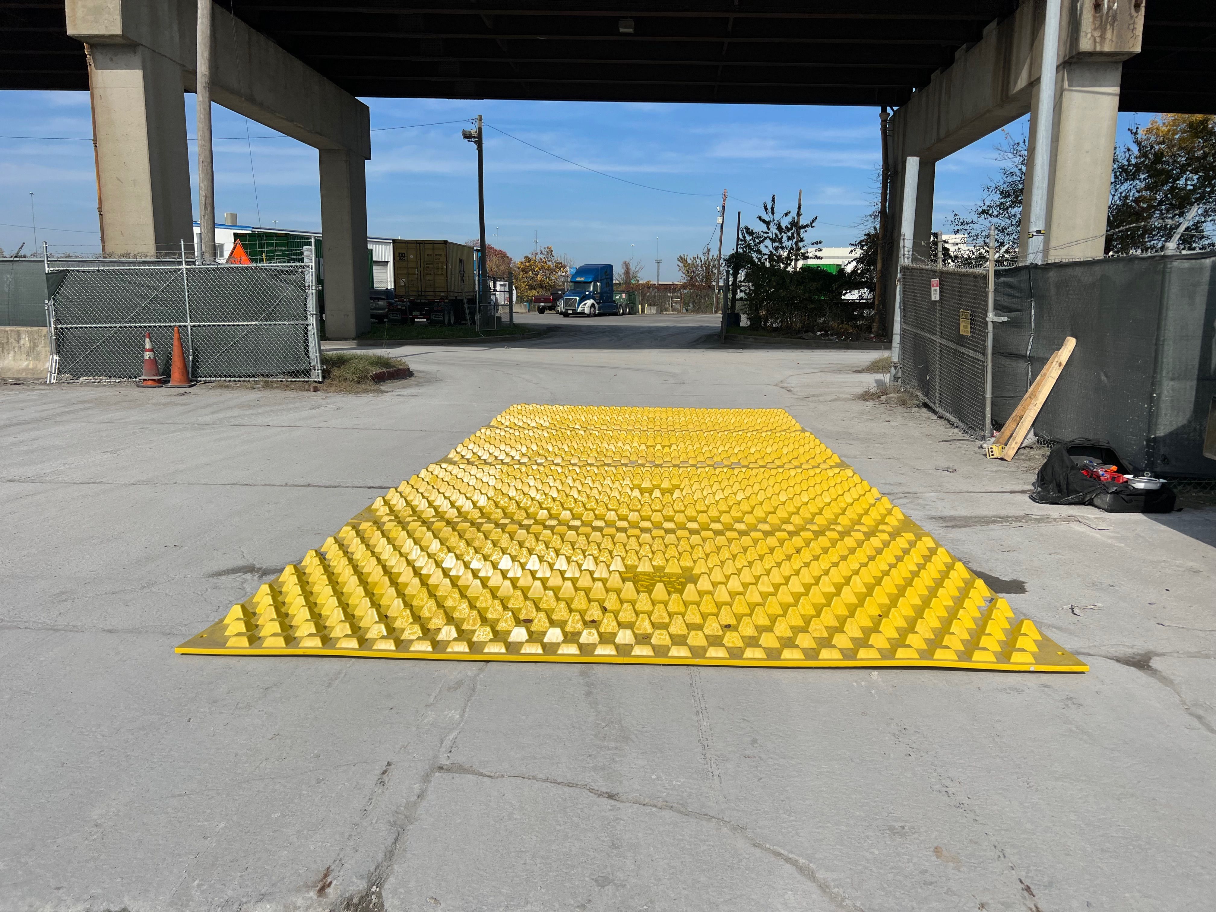 FODS Trackout Control Mats Baltimore Maryland National Gypsum Project Rockless Reusable Construction Entrance