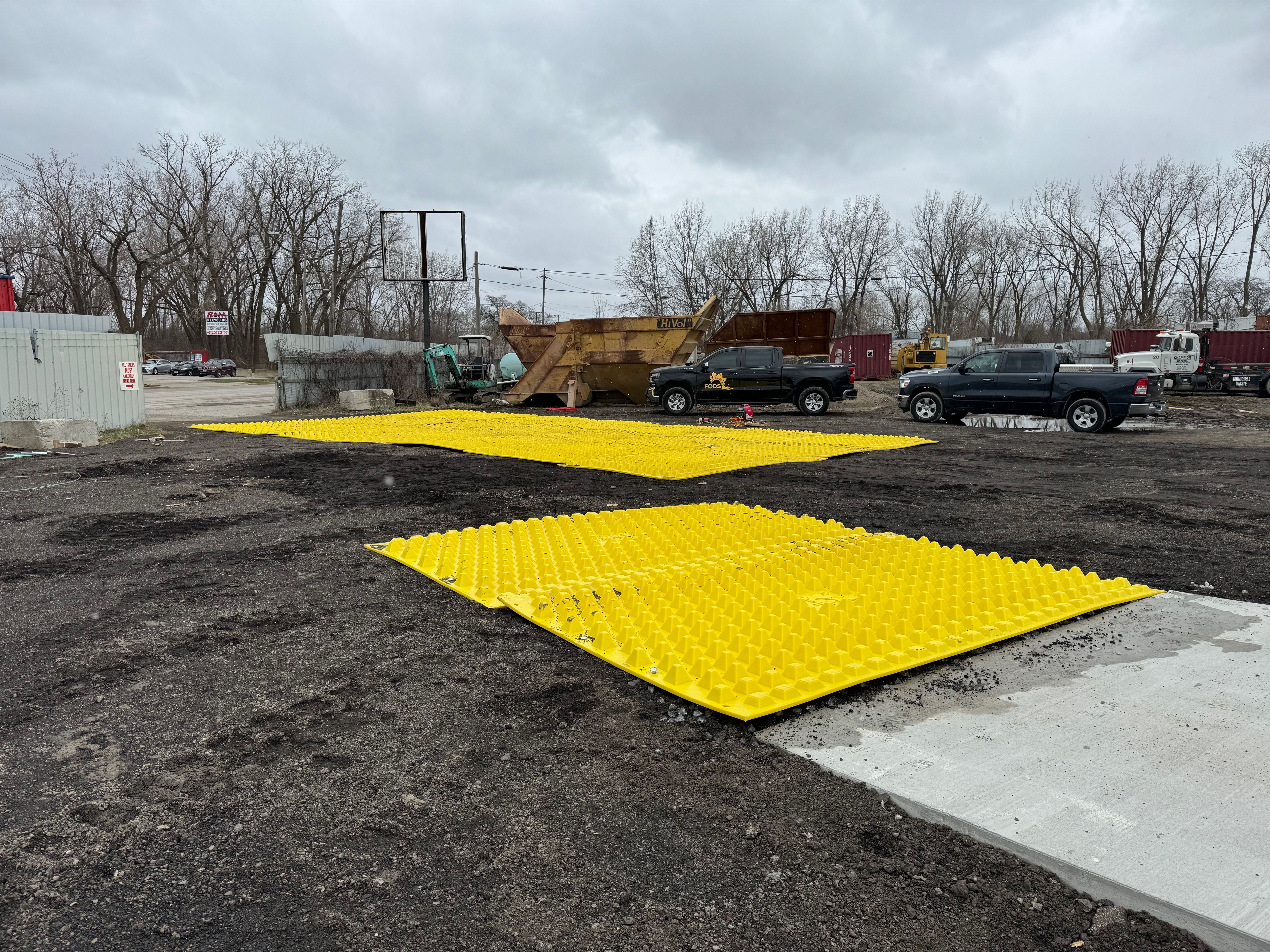 FODS Trackout Control Mats Creekside Landfill Toledo Ohio Rockless Construction Entrance