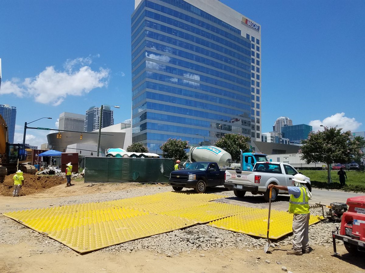 FODS Trackout Control Mats use during high rise construction | FODS ...