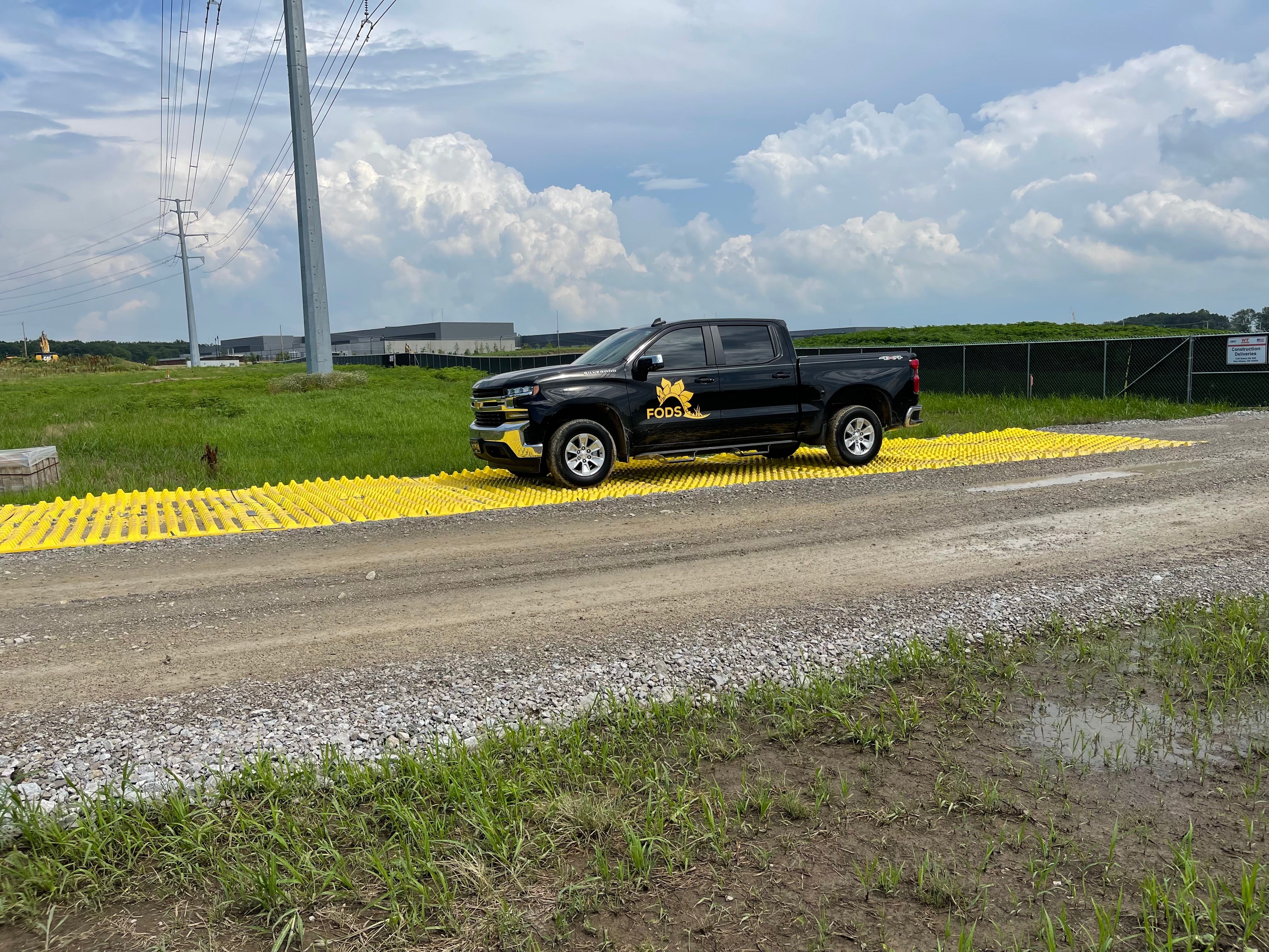 FODS Trackout Control Mats On Google Data Center Ohio Rockless Reusable Construction Entrance SWPPP Compliant