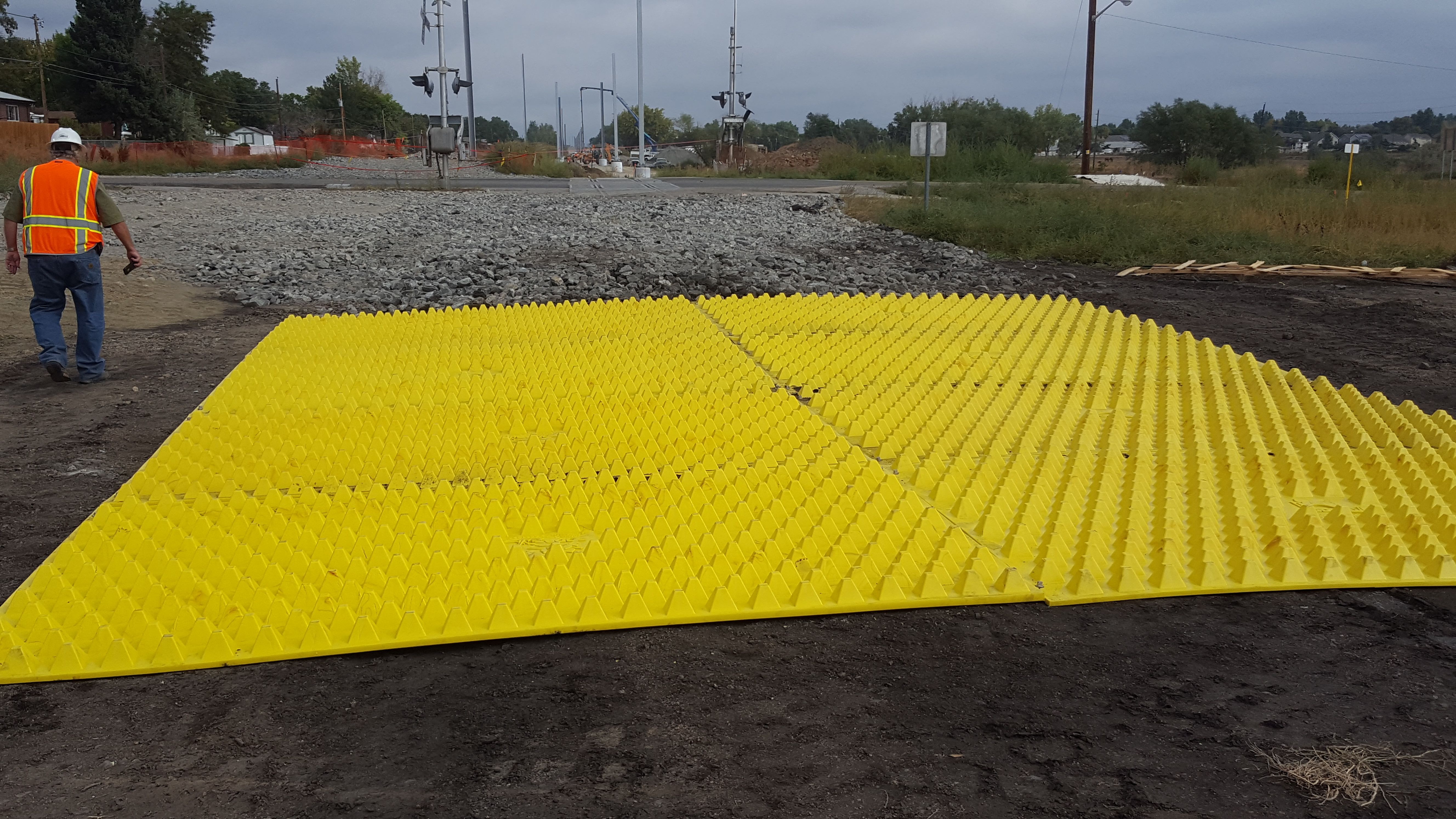 FODS Trackout Control Mats Reusable Construction Entrance Rockless DOT EPA Compliant Stabilized Construction Entrance