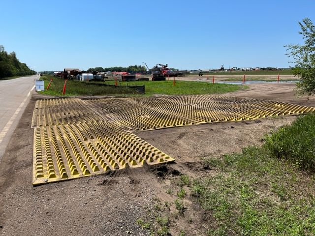 FODS Trackout Control Mats Rockless Reusable Construction Entrance SWPPP Compliant Blattner Energy Minnesota Heavy Equipment Durable Cost Effective