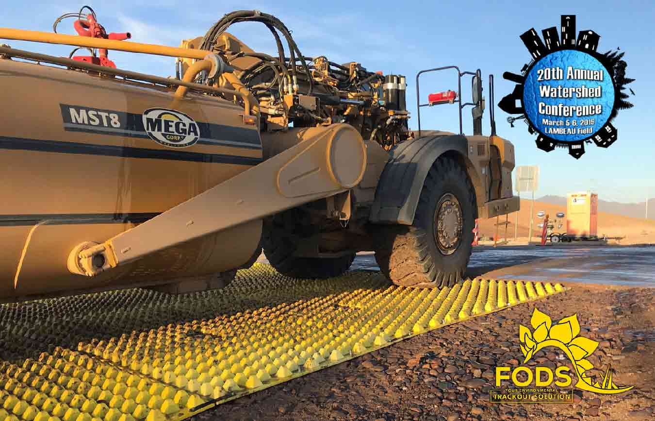 FODS watershed conference green bay construction entrance construction exit trackout control erosion control yellow mats BMP DOT standards construction mudmats
