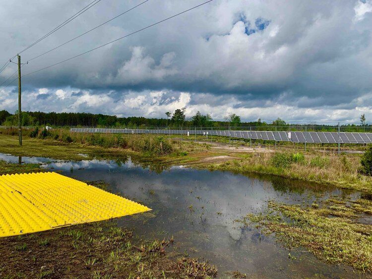 Georgia-Power-Rincon-Georgia-AES-Solar-Farm-Temporary-Construction-Entrance-Reusable-Construction-Entrance-Trackout-Control-Mat  