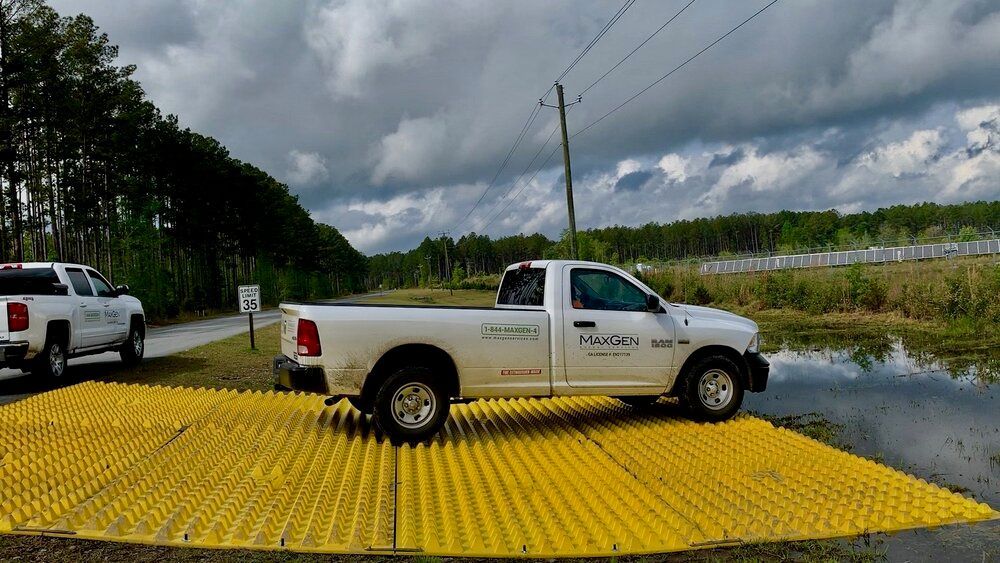 Georgia-Power-Rincon-Georgia-AES-Solar-Farm-Temporary-Construction-Entrance-Reusable-Construction-Entrance-Trackout-Control-Mat  
