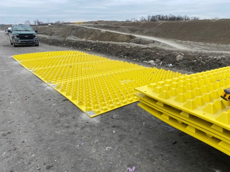 Ohio Amsterdam Interstate Landfill FODS Trackout Control Mats Rockless Reusable Construction Entrance Trackout Control Mats SWPPP Compliant 2