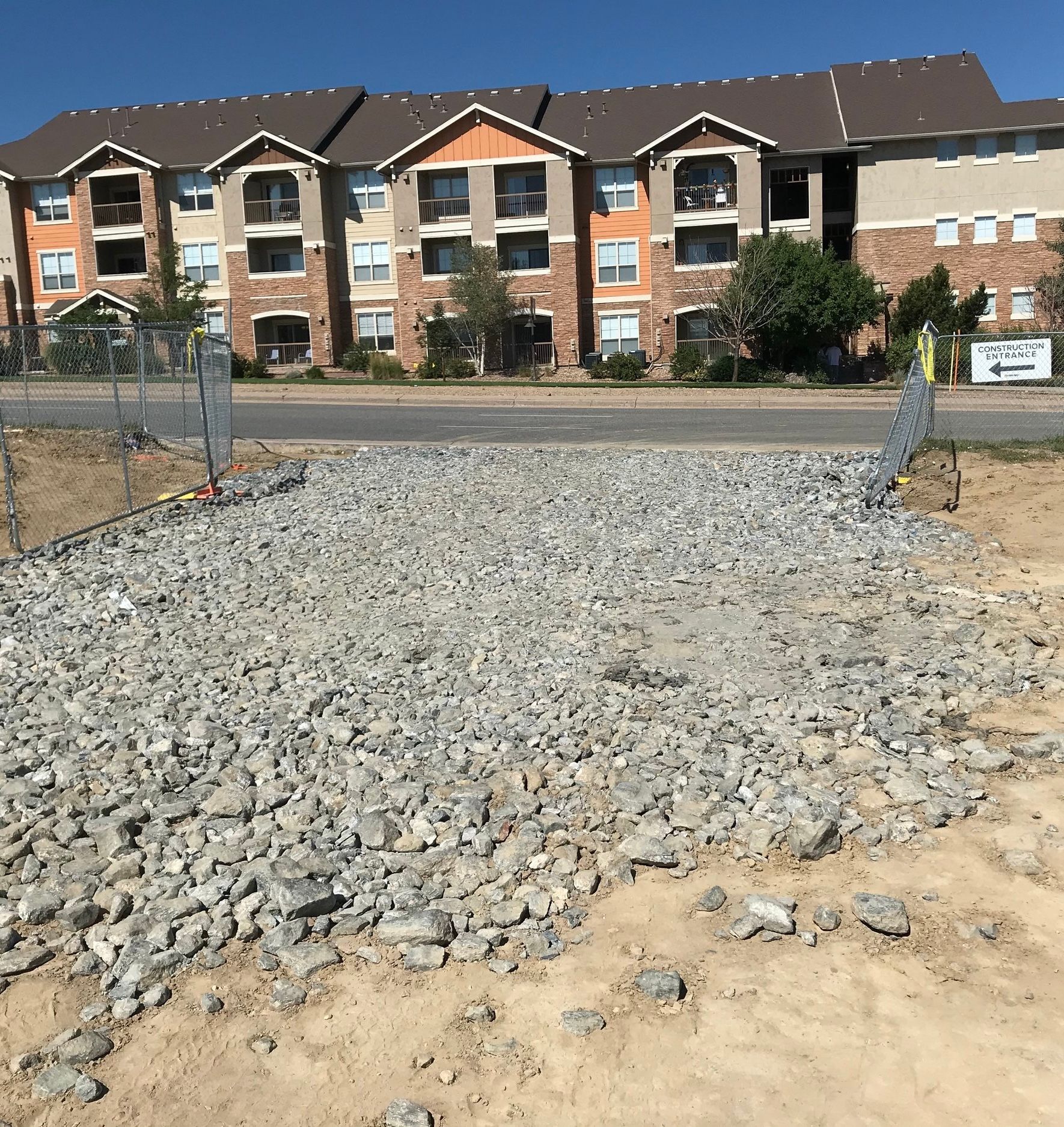 Rock Construction Entrance Before