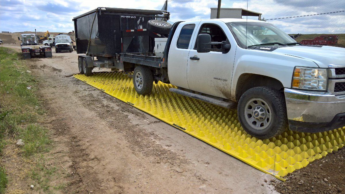 Rumble Plates Shaker Plates Reusable Construction Entrance Portable Trackout Control Portable Shaker Plates FOD Shakers Wheel Wash Replacement Portable Wheel Wash Construction Entrance Exit TC-1 Vehicle On Site