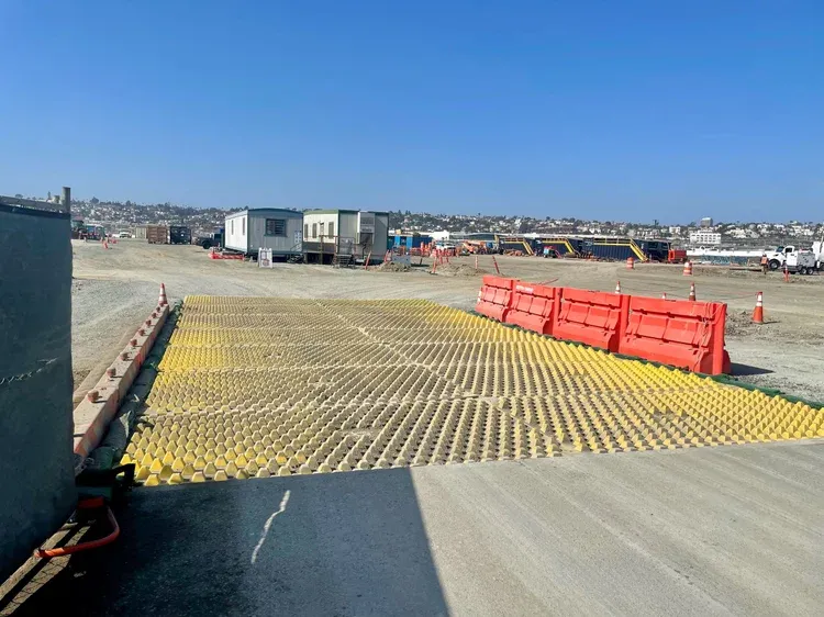 San Diego Airport Terminal 1 Project FODS Reusable Construction Entrance Rockless Construction Entrance