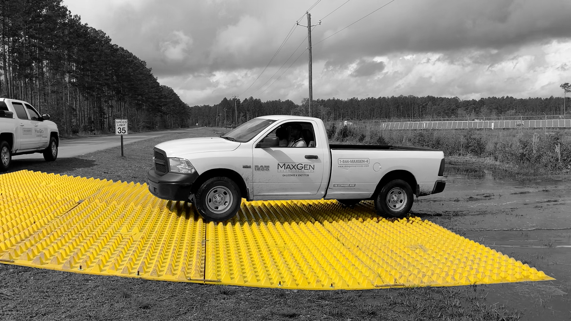 Georgia-Power-Rincon-Georgia-AES-Solar-Farm-Temporary-Construction-Entrance-Reusable-Construction-Entrance-Trackout-Control-Mat  